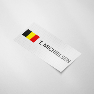 Coureur naam sticker - Belgische vlag