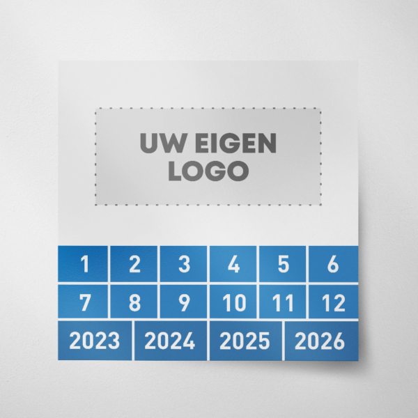 Keuringssticker blanco met logo