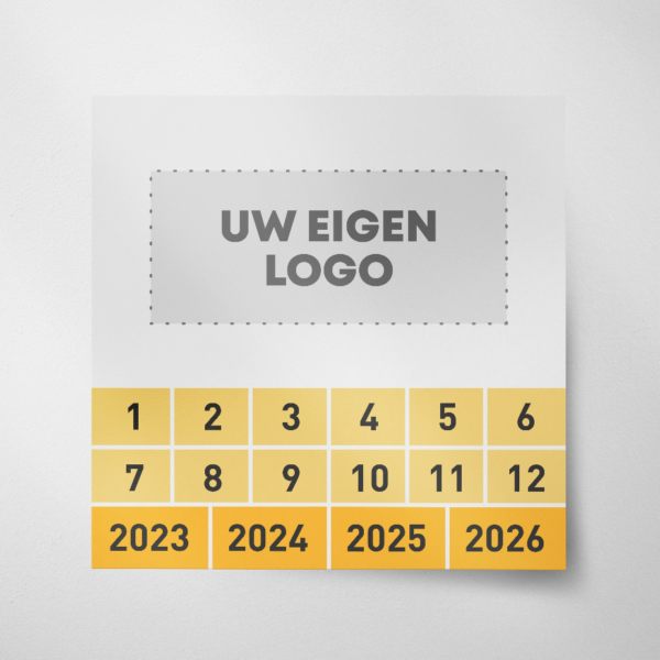 Keuringssticker blanco met logo