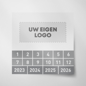 Keuringssticker blanco met logo