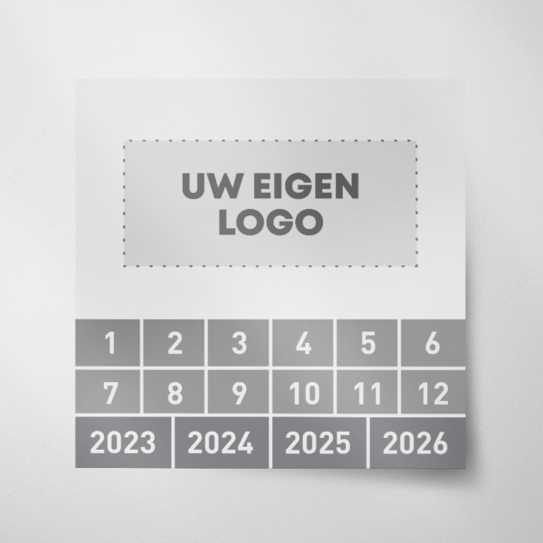 Keuringssticker blanco met logo