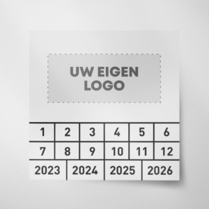 Keuringssticker blanco met logo