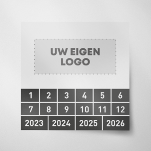 Keuringssticker blanco met logo