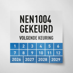 NEN1004- Keuringssticker- Vierkant- 2026- Blauw