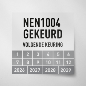 NEN1004- Keuringssticker- Vierkant- 2026- Grijs