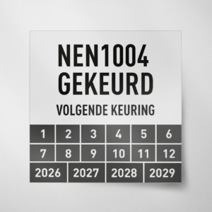 NEN1004- Keuringssticker- Vierkant- 2026- Zwart