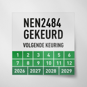 NEN2484- Keuringssticker- Vierkant- 2026- Groen