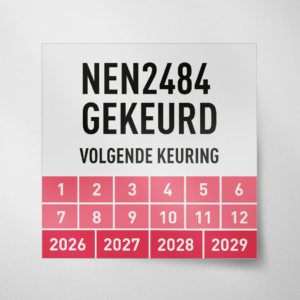NEN2484- Keuringssticker- Vierkant- 2026- Rood