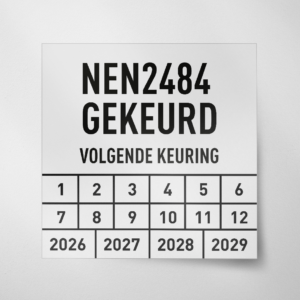 NEN2484- Keuringssticker- Vierkant- 2026- Wit